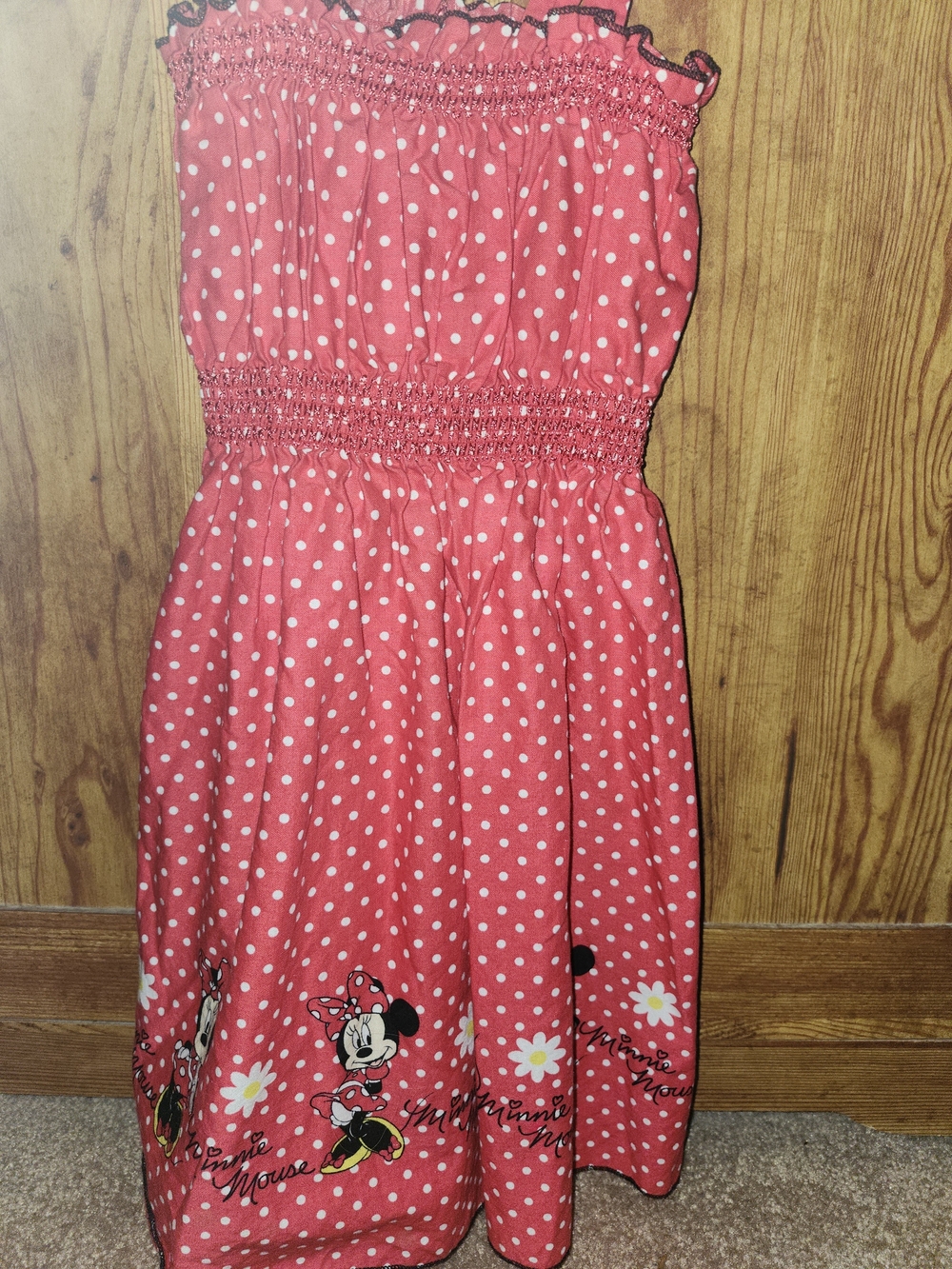 Disney Red Polka Dot Minnie Mouse Smocked Dress
